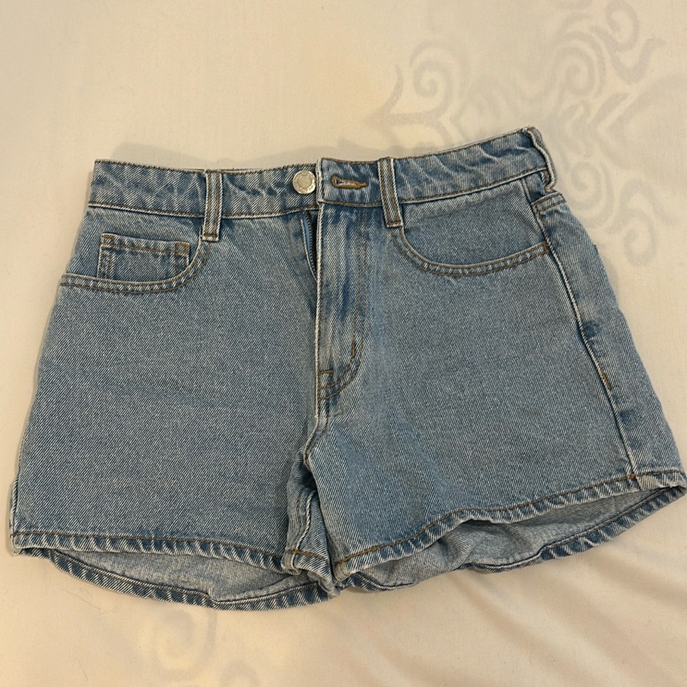 Frank & Oak High Rise Denim Shorts